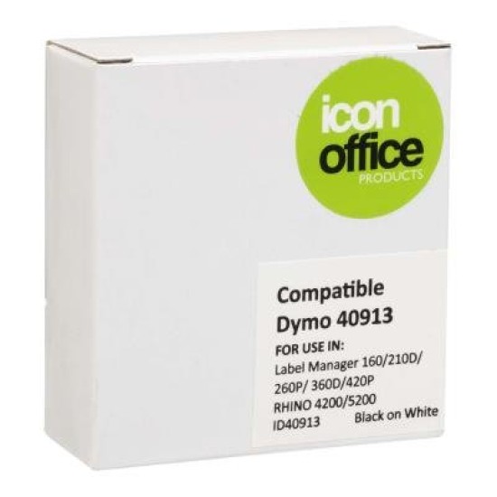 Icon Compatible Dymo D1 Label Tape 9mmx7m Black on White