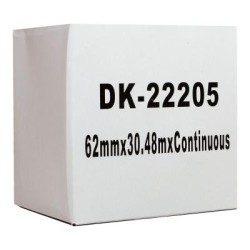 Okin Compatible Brother DK Film Labelling Tape 62mmx30m Black on White