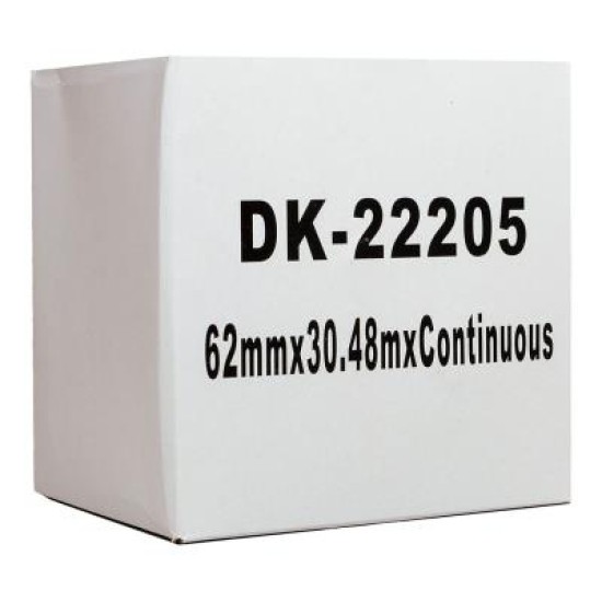 Okin Compatible Brother DK Film Labelling Tape 62mmx30m Black on White