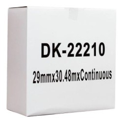 Okin Compatible Brother DK Film Labelling Tape 29mmx30m Black on White