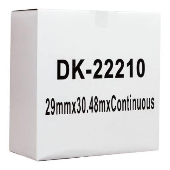 Okin Compatible Brother DK Film Labelling Tape 29mmx30m Black on White