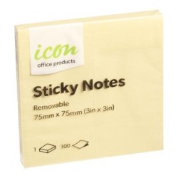 Okin Sticky Notes 75mm x 75mm Yellow