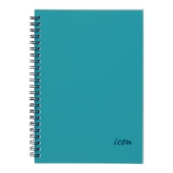 Icon Spiral Notebook A5 PP Cover Aqua 200 pg Icon Spiral Notebook A5 PP Cover Aqua 200 pg