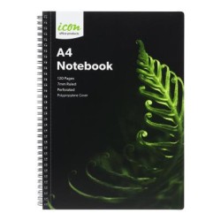 Icon Spiral Notebook A4 PP Cover Black 120 pg Icon Spiral Notebook A4 PP Cover Black 120 pg