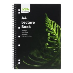 Icon Spiral Lecture Notebook A4 PP Cover Black 140 pg Icon Spiral Lecture Notebook A4 PP Cover Black 140 pg
