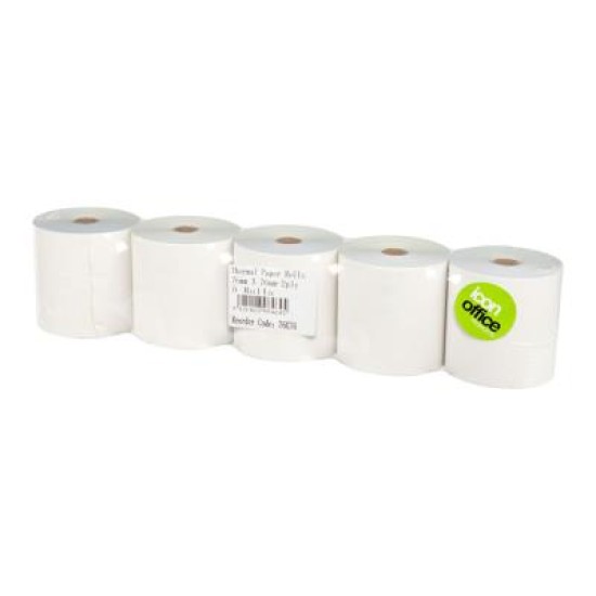 Okin Carbonless 2 Ply Paper Roll 76x76mm, Pack of 5