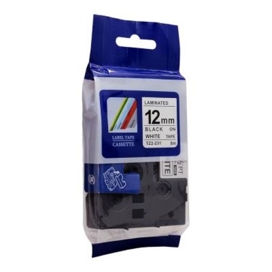 Okin Compatible Brother TZ Tape 12mm Black on White