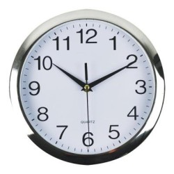 Italplast Quartz Wall Clock 26cm White, Chrome Trim Italplast Quartz Wall Clock 26cm White, Chrome Trim