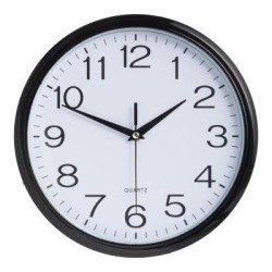 Italplast Quartz Wall Clock 30cm White, Black Trim Italplast Quartz Wall Clock 30cm White, Black Trim