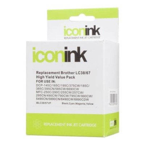 Icon Compatible Brother LC38 LC67 BCMY Ink Value Pack