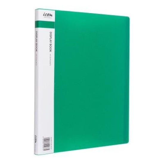 Okin Display Book A4 with Insert Spine 20 Pocket Green