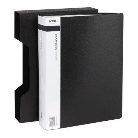 Okin Display Book A4 with Insert Spine 80 Pocket with Case Black