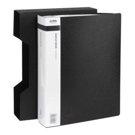 Okin Display Book A4 with Insert Spine 100 Pocket with Case Black
