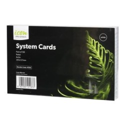 Icon System Cards Ruled 8x5 White, Pack of 100 Icon System Cards Ruled 8x5 White, Pack of 100