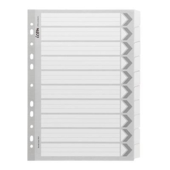 Icon Cardboard Dividers with Reinforced Tabs 10 Tab White