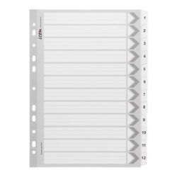 Icon Cardboard Indices with Reinforced Tabs 1-12 White Icon Cardboard Indices with Reinforced Tabs 1-12 White