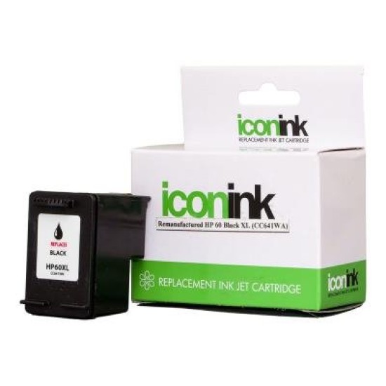 Icon Remanufactured HP 60 Black XL Ink Cartridge (CC641WA)
