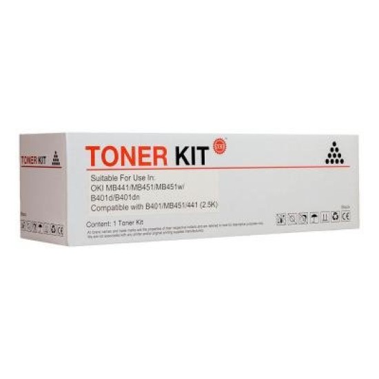 Icon Compatible OKI B401 MB451 Black Toner Cartridge (44992407)