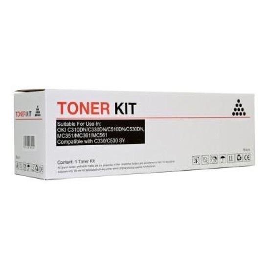 Icon Remanufactured OKI C310 C330 C510 C530 Black Toner Cartridge (44469805)