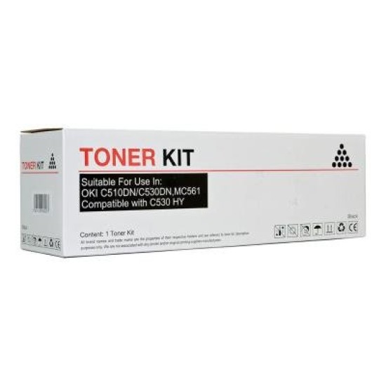 Icon Remanufactured OKI C510 C530 MC561 Black Toner Cartridge (44469804)