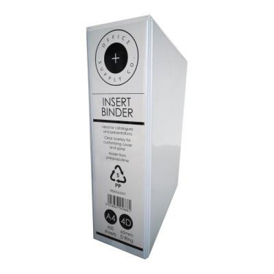 OSC Insert Binder A4 4D 65mm White