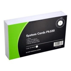 Okin System Cards 76x127mm White, Pack of 100