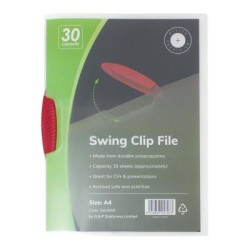 OSC Report Cover Swing Clip A4 Red OSC Report Cover Swing Clip A4 Red