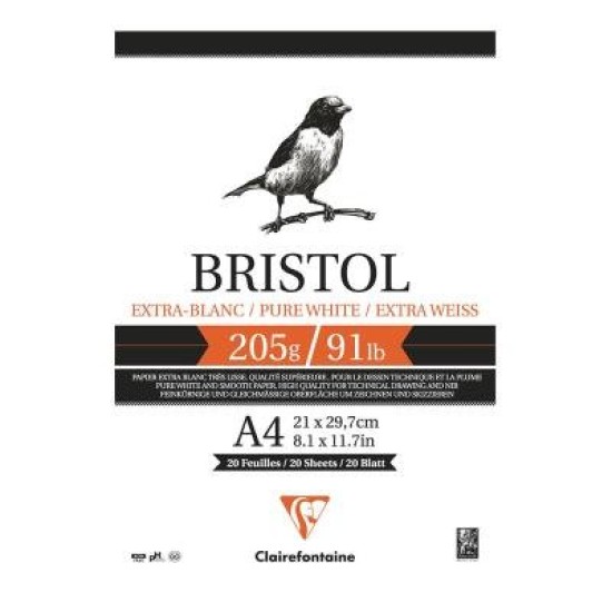 Clairefontaine Bristol Pad A4 205g 20sh