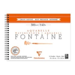Fontaine Hot Press Spiral Pad 19x26cm 300g 12sh Fontaine Hot Press Spiral Pad 19x26cm 300g 12sh