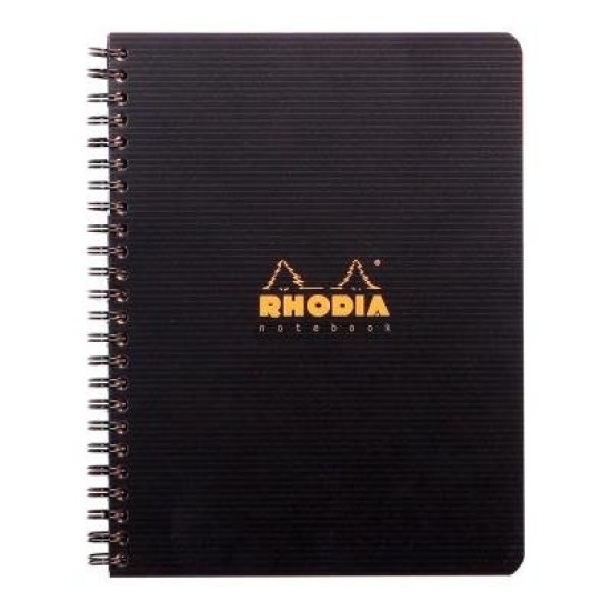 Rhodiactive Notebook Spiral A5+ Lined Black