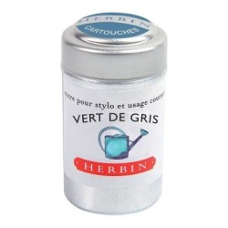 Herbin Writing Ink Cartridge Vert de Gris, Pack of 6 Herbin Writing Ink Cartridge Vert de Gris, Pack of 6