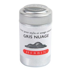 Herbin Writing Ink Cartridge Gris Nuage, Pack of 6 Herbin Writing Ink Cartridge Gris Nuage, Pack of 6