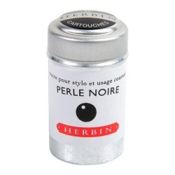 Herbin Writing Ink Cartridge Perle Noire, Pack of 6 Herbin Writing Ink Cartridge Perle Noire, Pack of 6
