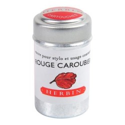 Herbin Writing Ink Cartridge Rouge Caroubier, Pack of 6 Herbin Writing Ink Cartridge Rouge Caroubier, Pack of 6