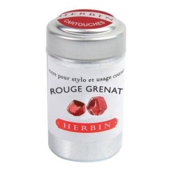 Herbin Writing Ink Cartridge Rouge Grenat, Pack of 6 Herbin Writing Ink Cartridge Rouge Grenat, Pack of 6