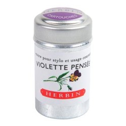 Herbin Writing Ink Cartridge Violette Pensee, Pack of 6 Herbin Writing Ink Cartridge Violette Pensee, Pack of 6