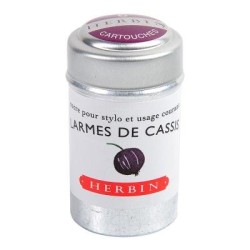 Herbin Writing Ink Cartridge Larmes de Cassis, Pack of 6 Herbin Writing Ink Cartridge Larmes de Cassis, Pack of 6