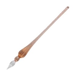 Herbin Round Glass Pen 18cm Coral Herbin Round Glass Pen 18cm Coral