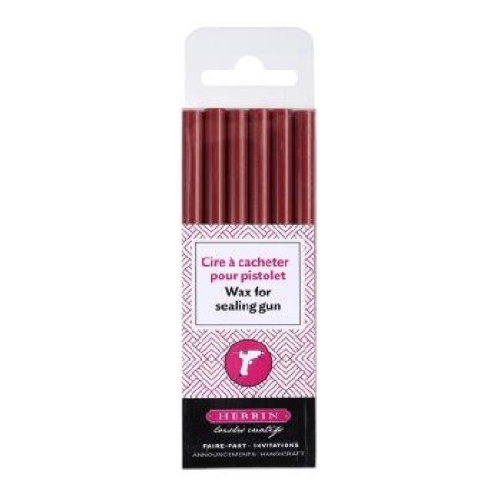 Herbin Wax Gun Sticks Cherry, Pack of 6