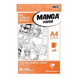 Clairefontaine Manga Paper A4 200g, Pack of 40 Clairefontaine Manga Paper A4 200g, Pack of 40
