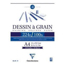 Clairefontaine Drawing Pad Grain A4 224g 20sh Clairefontaine Drawing Pad Grain A4 224g 20sh
