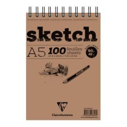 Clairefontaine Sketch Spiral Pad A5 White Clairefontaine Sketch Spiral Pad A5 White