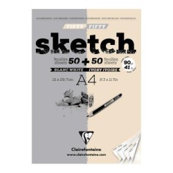 Clairefontaine Sketch Pad A4 White and Ivory Clairefontaine Sketch Pad A4 White and Ivory