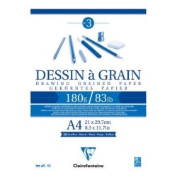 Clairefontaine Drawing Pad Grain A4 180g 30sh Clairefontaine Drawing Pad Grain A4 180g 30sh