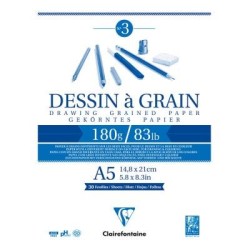 Clairefontaine Drawing Pad Grain A5 180g 30sh Clairefontaine Drawing Pad Grain A5 180g 30sh