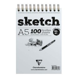 Clairefontaine Sketch Spiral Pad A5 Ivory Clairefontaine Sketch Spiral Pad A5 Ivory