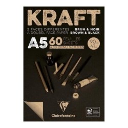 Clairefontaine Kraft Pad Brown Black A5 60sh Clairefontaine Kraft Pad Brown Black A5 60sh