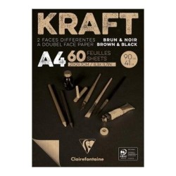 Clairefontaine Kraft Pad Brown Black A4 60sh Clairefontaine Kraft Pad Brown Black A4 60sh