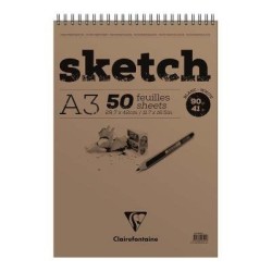 Clairefontaine Sketch Spiral Pad A3 White Clairefontaine Sketch Spiral Pad A3 White
