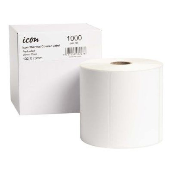 Okin Thermal Courier Label Perforated 102x76mm 1000 Labels